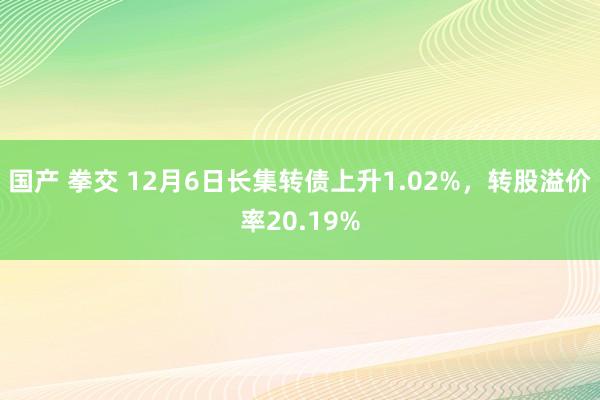 国产 拳交 12月6日长集转债上升1.02%，转股溢价率20.19%